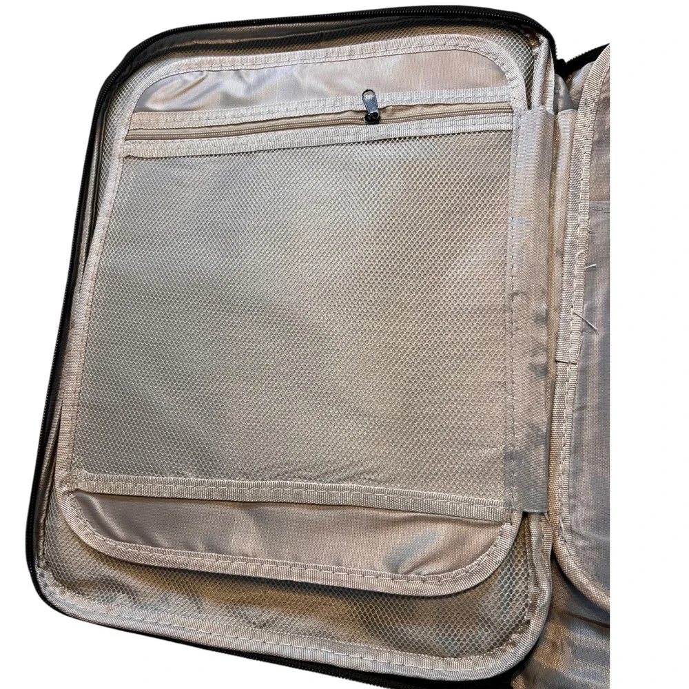 Lockable Travel Storage Organizer Case with Mesh Pockets & Handle – Black